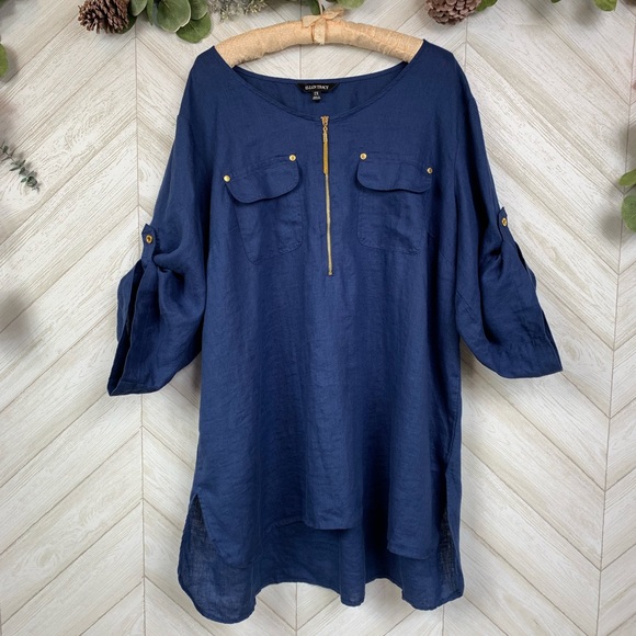 Ellen Tracy Tops - Ellen Tracy 100% Linen Blouse 2X